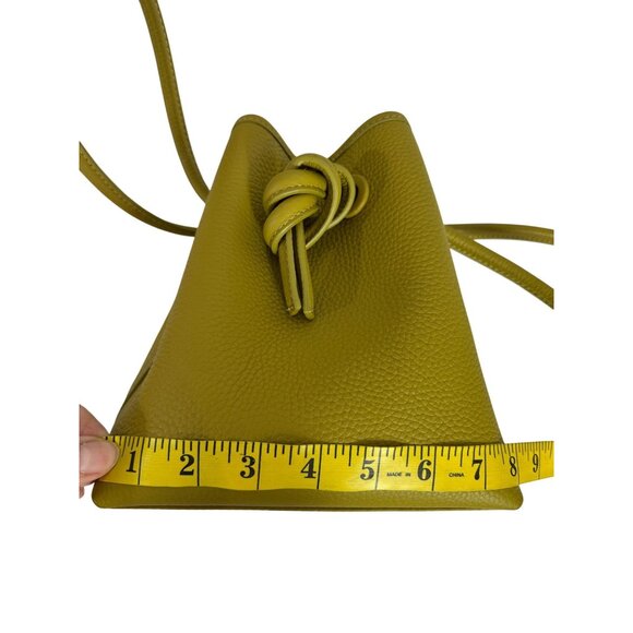VASIC Bond Mini Tote Bag LEATHER Sacoche Yellow Chartreuse Green Knotted - Picture 12 of 13